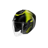 SHARK RS JET Moto Capacete Preto Amarelo Prata