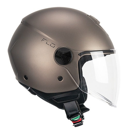 CGM 167A FLO MONO Abierto Jet Casco Satén Gris Paloma Largo