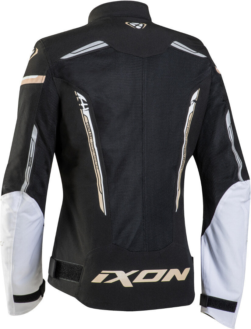 IXON STRIKER AIR LD Mujer Textil Motorcycle Chaqueta Negro Blanco Oro – 2 – Maximomoto PT