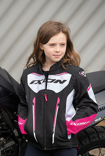 IXON STRIKER AIR L Niños Textil Moto Chaqueta Preto, Blanco Fucsia – 3 – Maximomoto PT