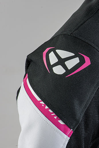 IXON STRIKER AIR L Niños Textil Moto Chaqueta Preto, Blanco Fucsia – 7 – Maximomoto PT