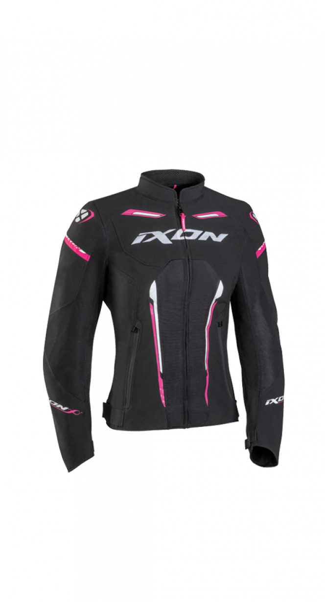 IXON STRIKER AIR LD Mujer Textil Moto Chaqueta Preto Blanco Fushia – 3 – Maximomoto PT